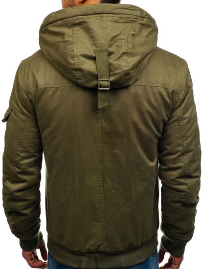 Chaqueta gruesa de invierno de algodón para hombre verde Bolf 1890