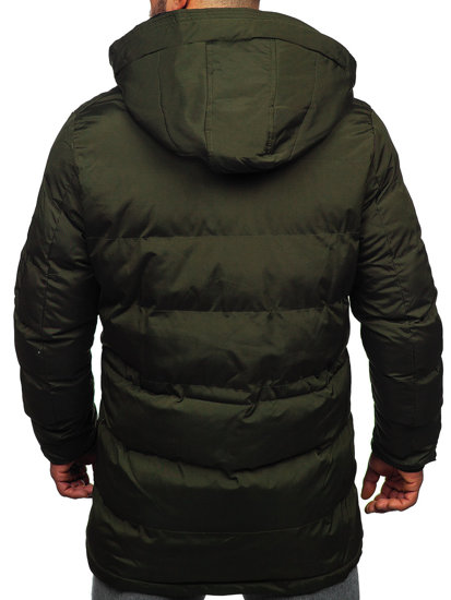 Chaqueta parka acolchada de invierno para hombre caqui Bolf 5M790