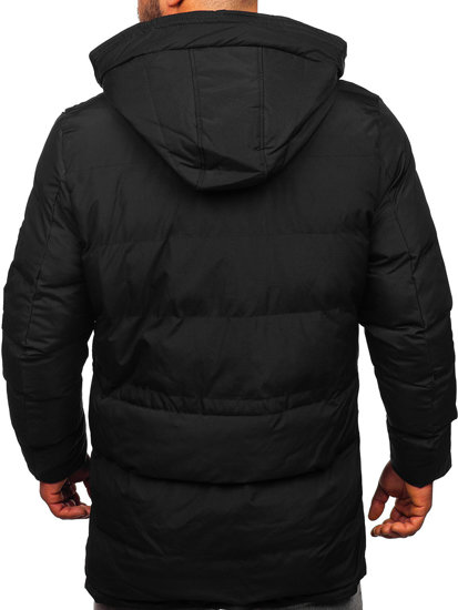 Chaqueta parka acolchada de invierno para hombre negro Bolf 5M790