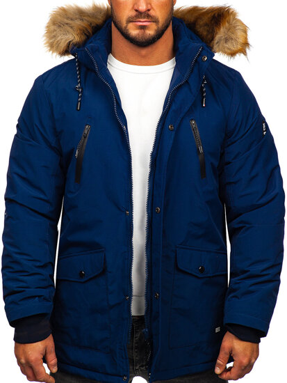 Chaqueta parka alaska de invierno para hombre azul oscuro Bolf WX032C