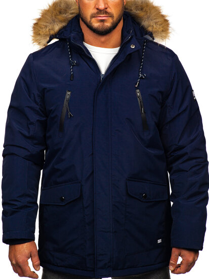 Chaqueta parka alaska de invierno para hombre azul tinta Bolf WX032D