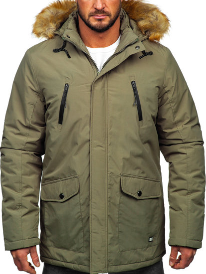 Chaqueta parka alaska de invierno para hombre caqui Bolf WX032B