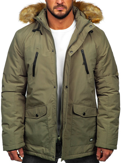 Chaqueta parka alaska de invierno para hombre caqui Bolf WX032B