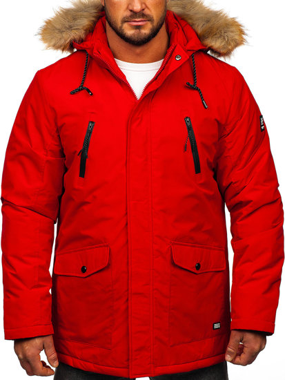 Chaqueta parka alaska de invierno para hombre rojo Bolf WX032A