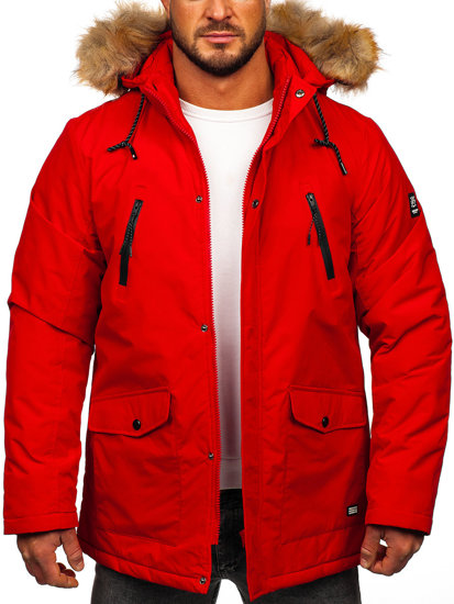 Chaqueta parka alaska de invierno para hombre rojo Bolf WX032A