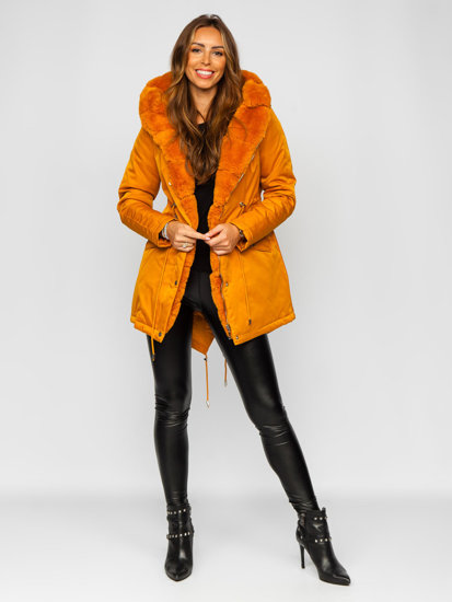 Chaqueta parka con capucha de invierno para mujer camel Bolf 5M762