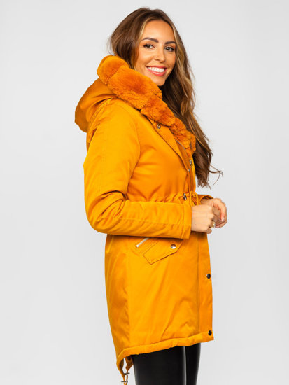 Chaqueta parka con capucha de invierno para mujer camel Bolf 5M762