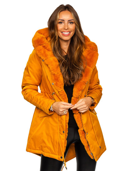 Chaqueta parka con capucha de invierno para mujer camel Bolf 5M762