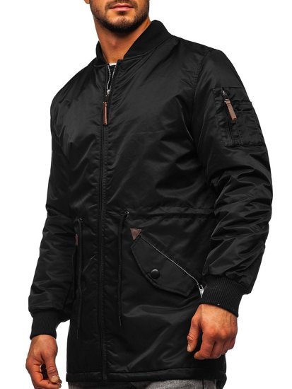 Chaqueta parka de entretiempo negra para hombre Bolf JK363