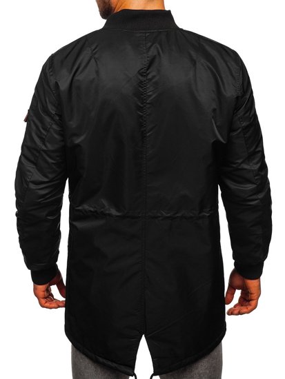 Chaqueta parka de entretiempo negra para hombre Bolf JK363