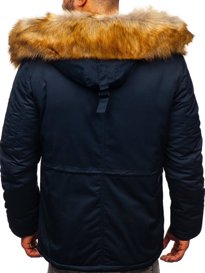 Chaqueta parka de invierno para hombre alaska color azul oscuro Bolf JK355