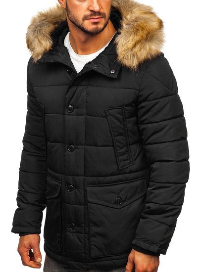 Chaqueta parka de invierno para hombre alaska color negro Bolf JK361