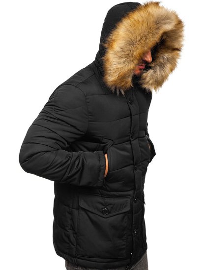 Chaqueta parka de invierno para hombre alaska color negro Bolf JK361