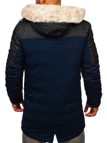 Chaqueta parka de invierno para hombre azul oscuro Bolf 22M116