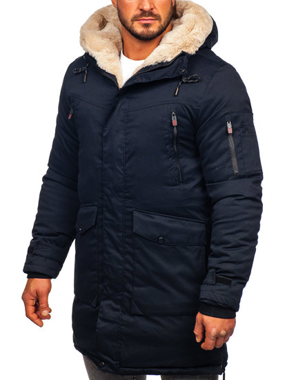 Chaqueta parka de invierno para hombre azul oscuro Bolf 22M50