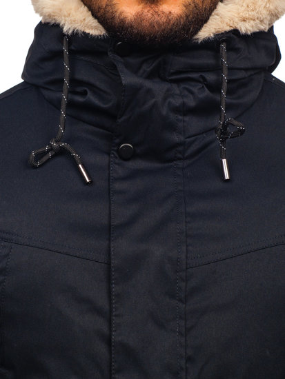 Chaqueta parka de invierno para hombre azul oscuro Bolf 22M50