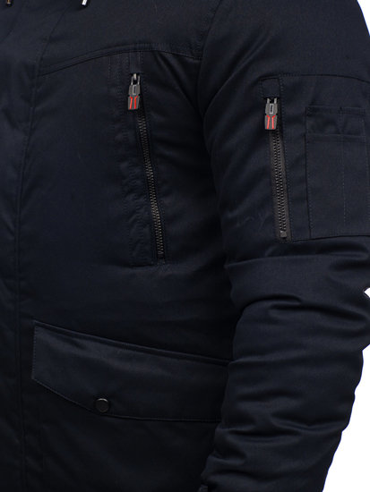 Chaqueta parka de invierno para hombre azul oscuro Bolf 22M50