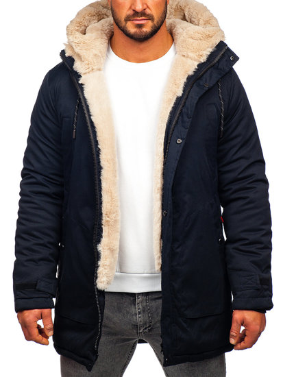 Chaqueta parka de invierno para hombre azul oscuro Bolf 22M52