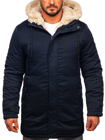 Chaqueta parka de invierno para hombre azul oscuro Bolf 22M52