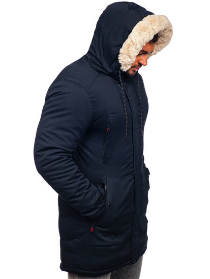 Chaqueta parka de invierno para hombre azul oscuro Bolf 22M52