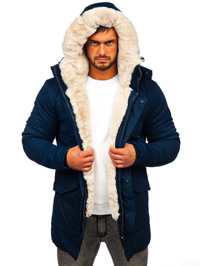 Chaqueta parka de invierno para hombre color azul oscuro Bolf M115