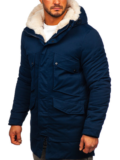 Chaqueta parka de invierno para hombre color azul oscuro Bolf M115