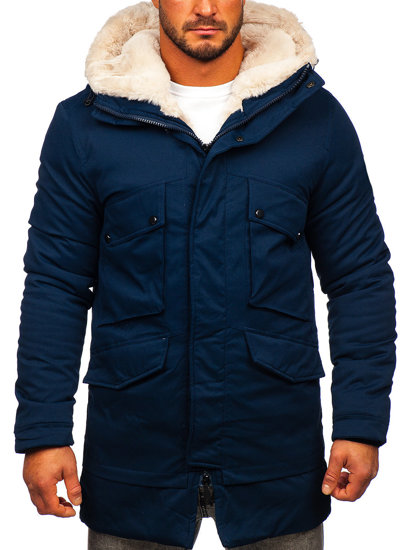 Chaqueta parka de invierno para hombre color azul oscuro Bolf M115