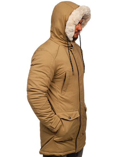 Chaqueta parka de invierno para hombre color camel Bolf M120