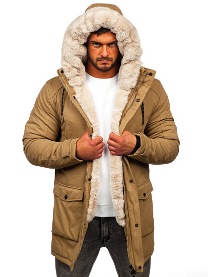 Chaqueta parka de invierno para hombre color camel Bolf M120