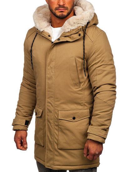 Chaqueta parka de invierno para hombre color camel Bolf M120