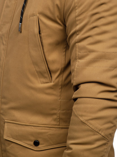 Chaqueta parka de invierno para hombre color camel Bolf M120