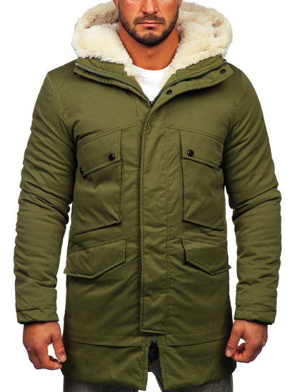 Chaqueta parka de invierno para hombre color caqui Bolf M115