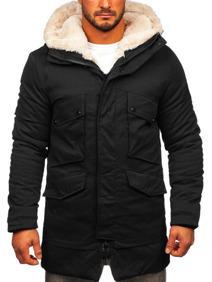 Chaqueta parka de invierno para hombre color negro Bolf M115