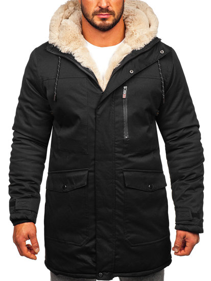 Chaqueta parka de invierno para hombre negro Bolf 22M37