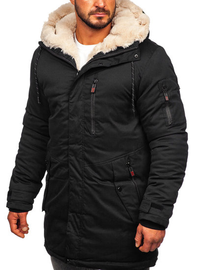 Chaqueta parka de invierno para hombre negro Bolf 22M39