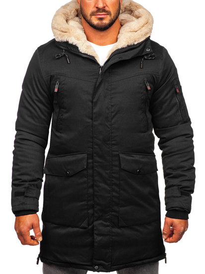 Chaqueta parka de invierno para hombre negro Bolf 22M50