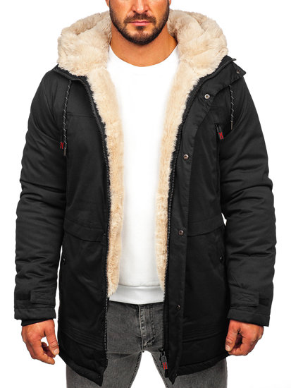 Chaqueta parka de invierno para hombre negro Bolf 22M51