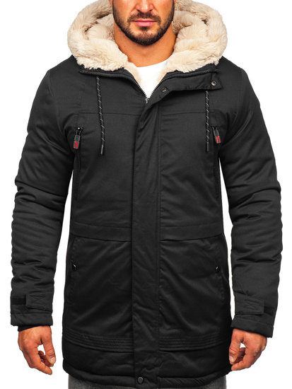 Chaqueta parka de invierno para hombre negro Bolf 22M51