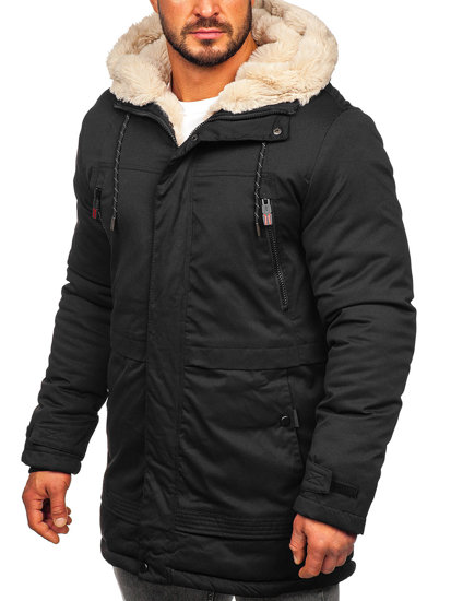 Chaqueta parka de invierno para hombre negro Bolf 22M51