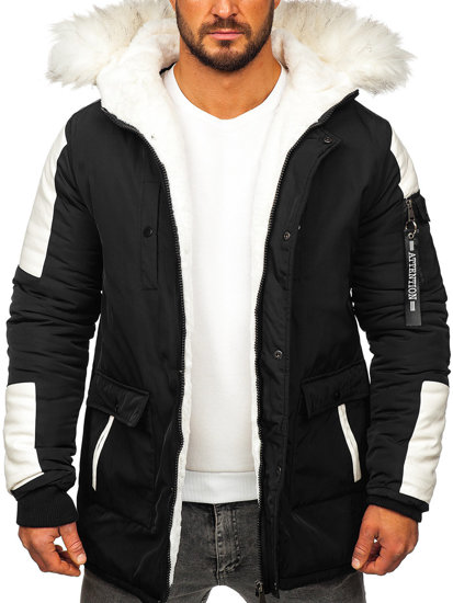 Chaqueta parka de invierno para hombre negro Bolf JP5832