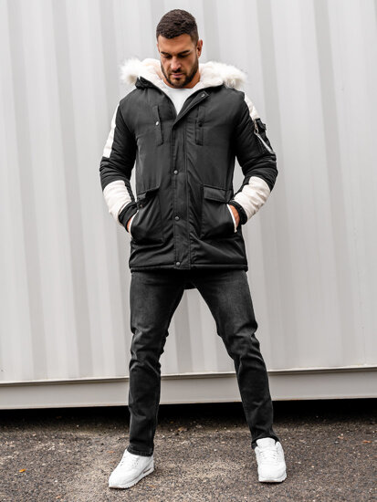 Chaqueta parka de invierno para hombre negro Bolf JP5832