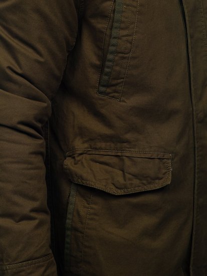 Chaqueta parka primavera-invierno 2 en 1 verde para hombre Bolf 5284