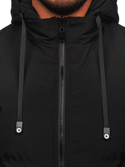 Chaqueta reversible acolchada de invierno para hombre negro Bolf 5M761