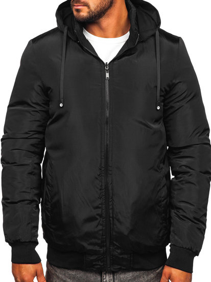 Chaqueta reversible acolchada de invierno para hombre negro Bolf 5M761