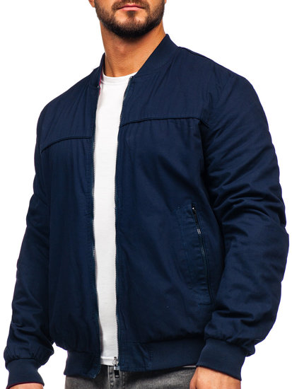 Chaqueta reversible de entretiempo bomber para hombre azul oscuro Bolf 84M3005