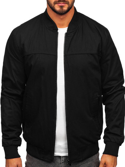 Chaqueta reversible de entretiempo bomber para hombre negro Bolf 84M3005