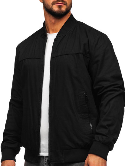 Chaqueta reversible de entretiempo bomber para hombre negro Bolf 84M3005