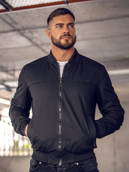 Chaqueta reversible de entretiempo bomber para hombre negro Bolf 84M3005A