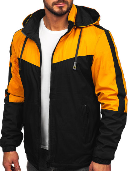 Chaqueta reversible de entretiempo para hombre amarillo y negro Bolf 84M3015