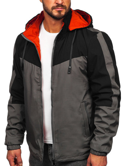 Chaqueta reversible de entretiempo para hombre negro y verde Bolf 84M3015